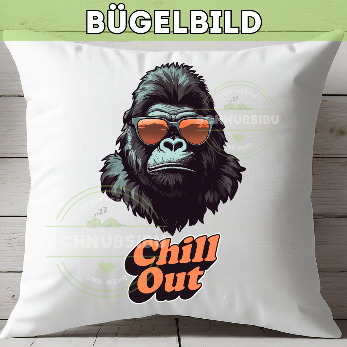 Bügelbild Chill Out Gorilla